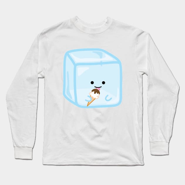 Have an Ice Day! (ice cream ice cube) | by queenie's cards Long Sleeve T-Shirt by queenie's cards